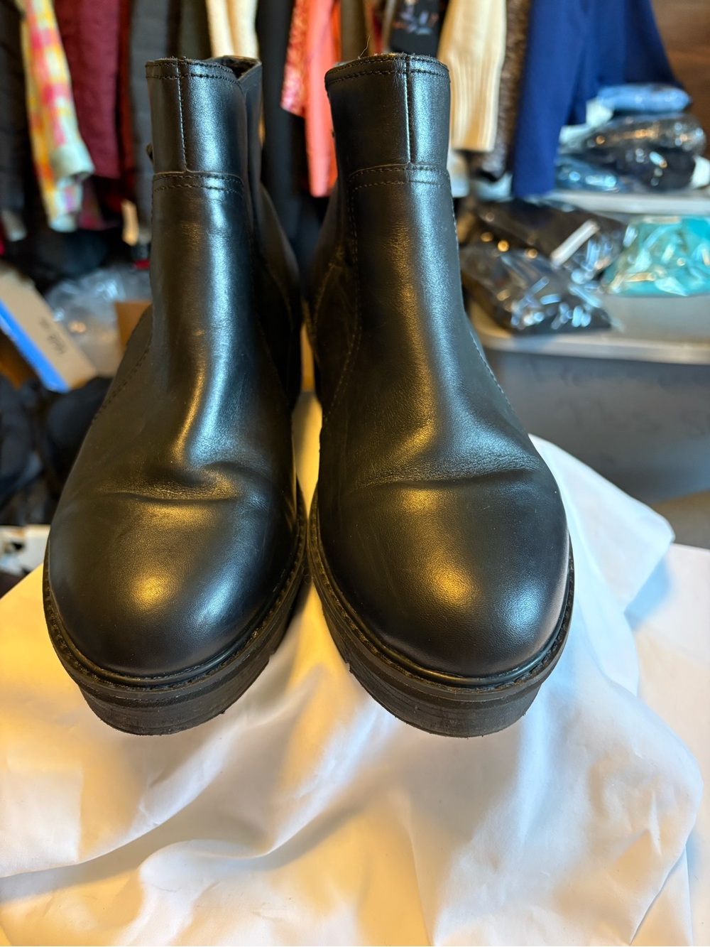 Clarks Black Leather Women's Chelsea Ankle Boots